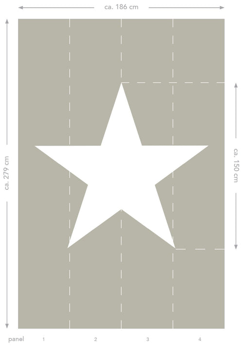 ESTAhome fotobehang ster taupe - 186 x 279 cm - 158706 - vtwonen shop