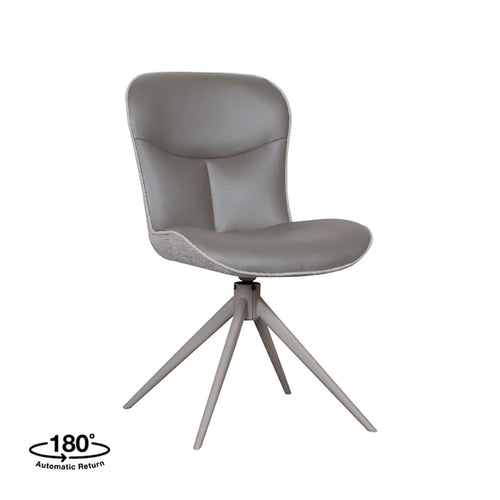 LABEL51 Eetkamerstoel Thorben - Grijs Stof - Draaibaar - Set van 2 - vtwonen shop