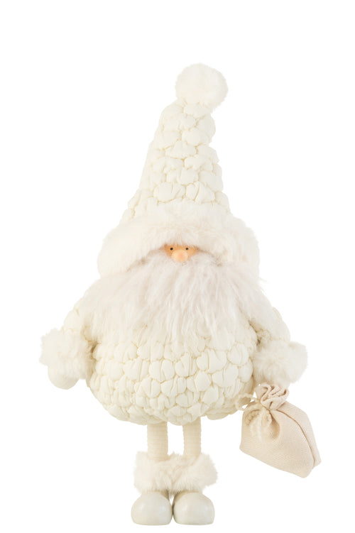 J-Line figuur Kerstman Cadeau Tas - textiel - wit - large - vtwonen shop