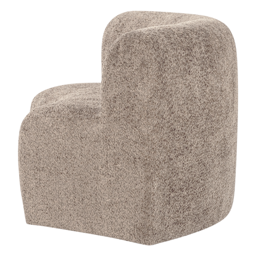 WOOOD eetbank halfronde hoek rug Mojo Base - Wollig - Donkerzand - 83x152x76
