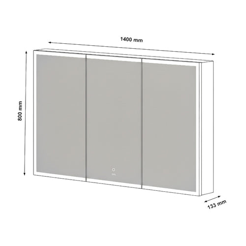 HOME DELUXE LED spiegelkast EVE zwart 100 x 80 cm
