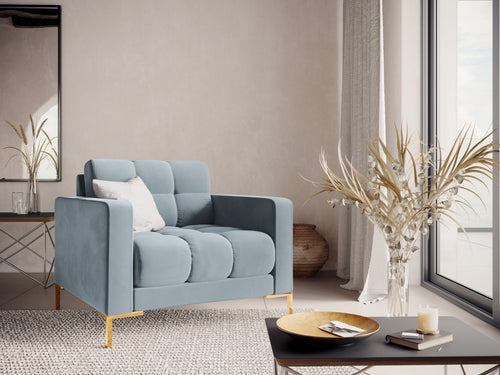 Cosmopolitan Design Fauteuil Bali flueel, lichtblauw - 96x87x75cm