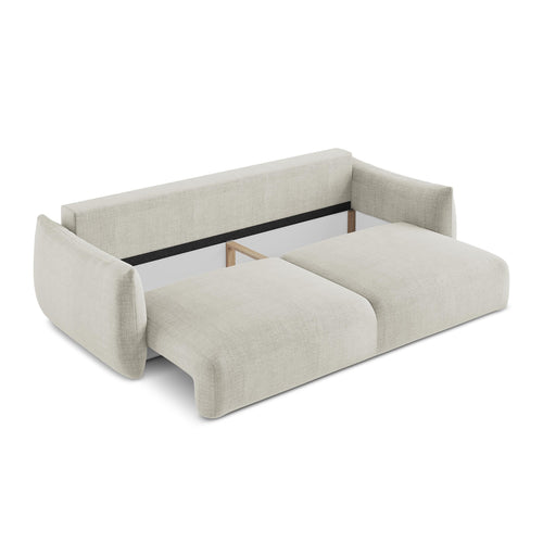 LaMiaSofa 3-zits slaapbank Savona - textuurstof - lichtbeige - 230x105x90