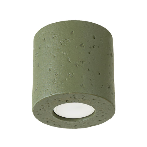 Sollux Lighting Plafondlamp ORBIS beton olijfgroen - 10x10x10cm