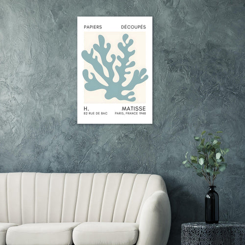 Artfulprints  Matisse – Saltflower shapes turquoise   poster 30x40 cm - vtwonen shop