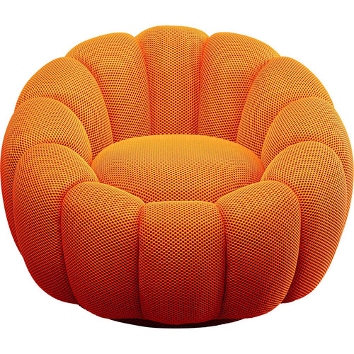 Kare Design Draaifauteuil Peppo Bloom oranje