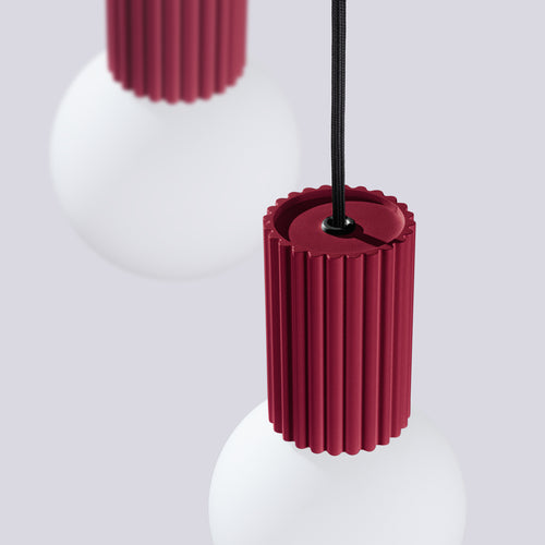 Sollux Lighting Hanglamp HALO 3P bordeauxrood - 25x25x125cm