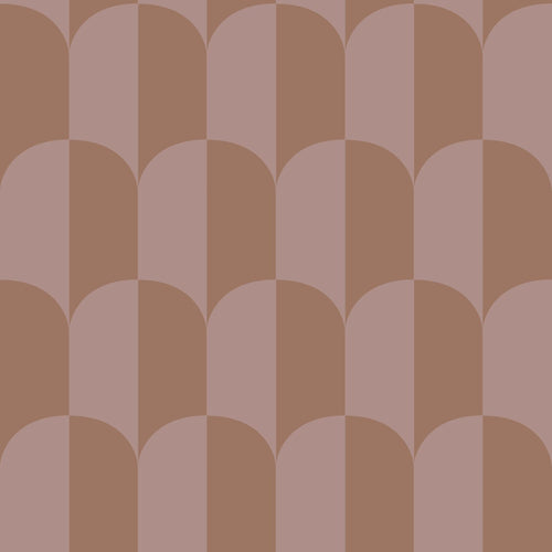 ESTAhome behang art deco bogen oudroze en bruin - 53 cm x 10.05 m - 131235 - vtwonen shop