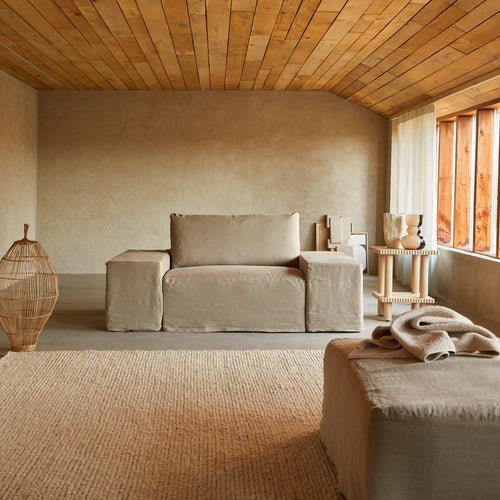 Tikamoon Modulaire fauteuil in natuurlijk linnen - Naturel - vtwonen shop