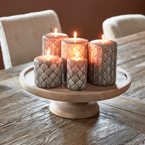 Rivièra Maison Pillar Candle Padded flax 9,5x15 - Paraffine - Flax - vtwonen shop