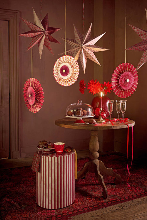 Pip Studio - Blooming Tales Jaipur Flower Red - Papieren Kerstster - 60cm