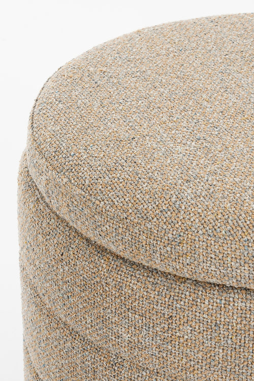 Mica Decorations Poef met Opbergruimte - H41 x  Ø42 cm - Beige