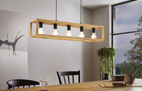 EGLO hanglamp Blackcrown 1 - e27 - 100 cm - zwart/bruin - vtwonen shop