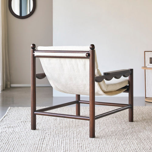 Tikamoon Fauteuil in mindi en ecru stof - Beige - vtwonen shop