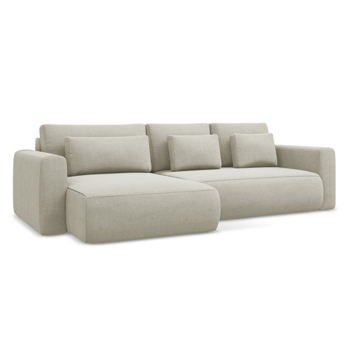 LaMiaSofa hoekbank links Perugia - textuurstof - lichtbeige - 278x149x82