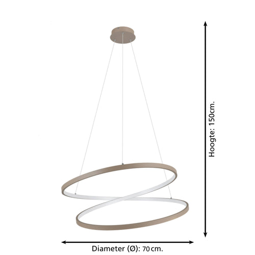 EGLO hanglamp Ruotale - led - ø 70 cm - zandkleur/beige/wit - vtwonen shop