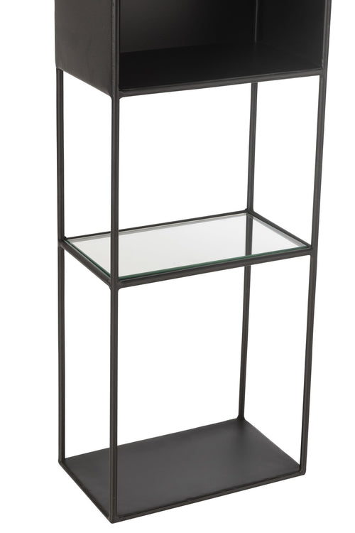 J-Line rek Ricard - metaal/glas - zwart
