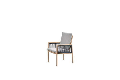Decala dining fauteuil - aluminium - light teak look - desert sand - vtwonen shop