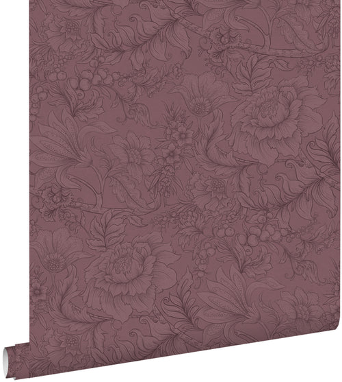 ESTAhome behang bloemmotief mauve paars - 0.53 x 10.05 m - 131856