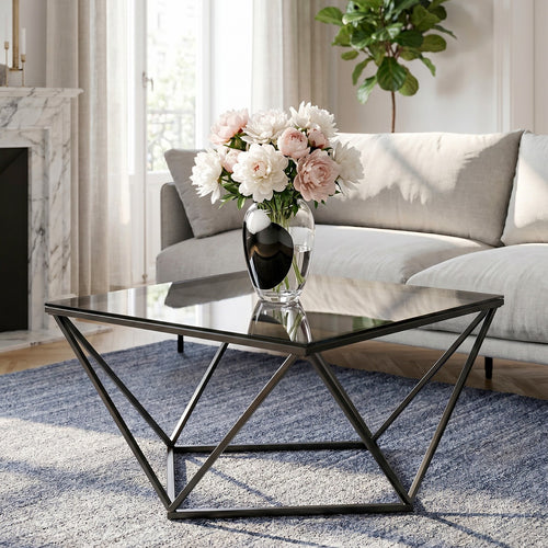Kare Design Salontafel Cristallo 80x80cm zwart
