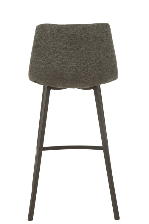 J-Line barstoel Stephane - textiel/metaal - donkergrijs - 2 stuks