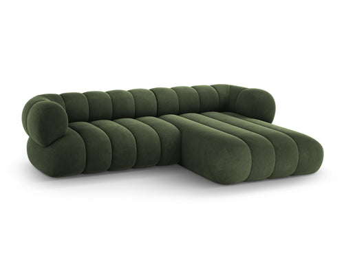 Cosmopolitan Design rechter hoekbank Koge 5-zits, flueel groente - 165x270x70cm