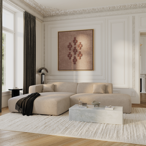 Sia Home - Hoekbanken links MYRA - Corduroy - Beige - 300cm