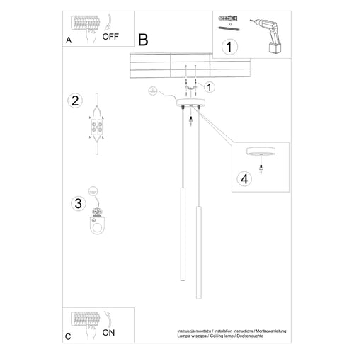 Sollux Lighting Hanglamp PASTELO 2 taupe - 15x15x118cm