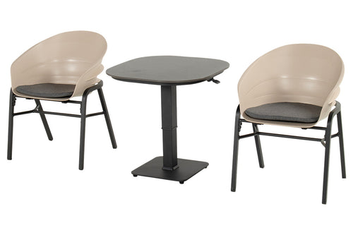 Hartman Tuinstoel Tubb - Taupe - Zithoogte 46cm - Set Van 2 - vtwonen shop