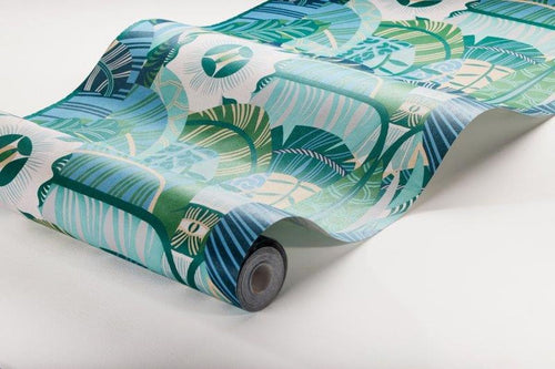 Borastapeter behang tropische jungle bladeren groen - 49 cm x 10.05 m - 660808