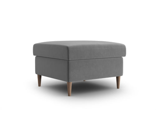 Cosmopolitan Design Poef Kyoto flueel lichtgrijs - 70x70x45cm