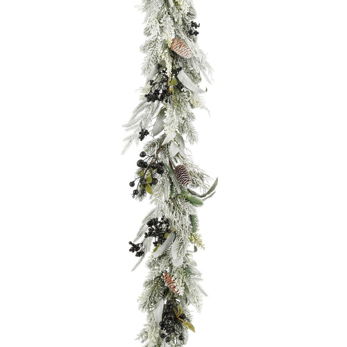 Mica Decorations Vesper Guirlande met Dennenappels - L180 x B15 x H10 cm - Groen, Zwart