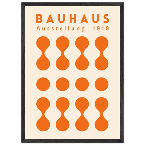 Artfulprints Poster met Lijst Bauhaus - Ausstellung orange   - 50x70 cm - Oranje