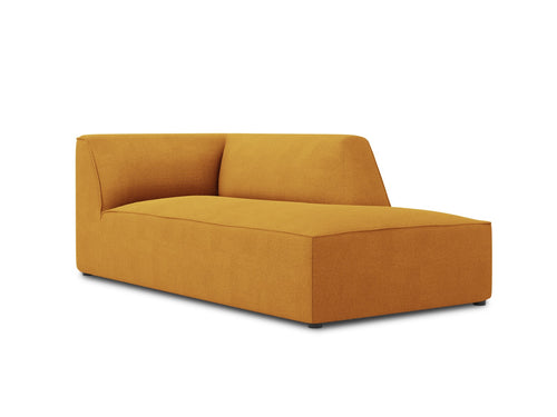 Micadoni - Rechter chaise longue "Ruby" structurele stof, geel - 180x93x69cm