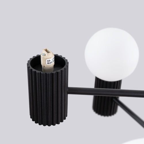 Sollux Lighting Kroonluchter HALO 6 zwart - 64x64x230cm