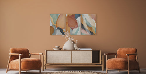 Set 3 Canvas 60x40 Abstracte Zandtinten