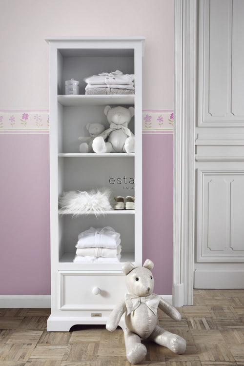 ESTAhome zelfklevende behangrand bloemen licht roze - 500 x 17.6 cm - 170001