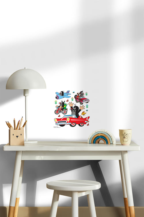 Sanders & Sanders muursticker Het Molletje rood, blauw en groen - 30 x 30 cm - 600221