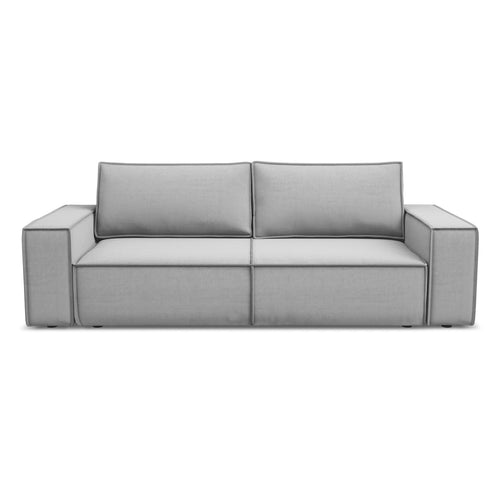 LaMiaSofa 3-zits slaapbank Livorno - velours - grijs - 255x105x85