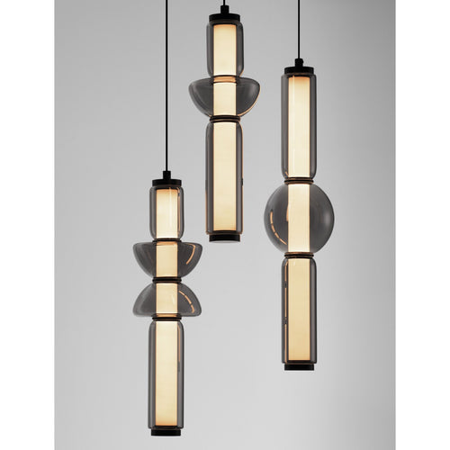 Nova Luce ULON Hanglamp met clusterdesign, rookgrijs, matzwart, Triac dimbare LED, 37W, 2035lm, 3000K