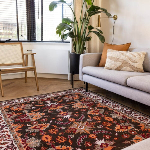 Interieur05 vintage vloerkleed Funda - creme/oranje - 160 x 230 cm