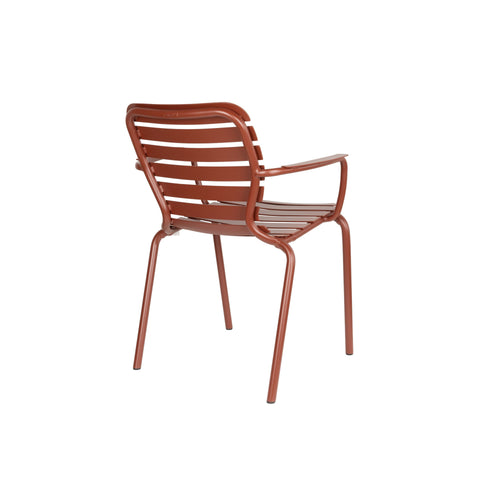 Zuiver Vondel Tuinstoel met Armleuning Rood - Set van 2