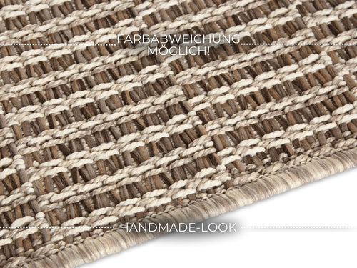 Flatweave In- & Outdoor carpet Dreux natural-brown in Handmade-Look 200x290 cm - vtwonen shop