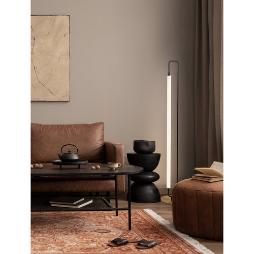 Nova Luce WETRO Geïntegreerde LED-vloerlamp, matzwart, goudkleurige LED, 32W, 1856lm, 3000K, aan/uit-schakelaar.