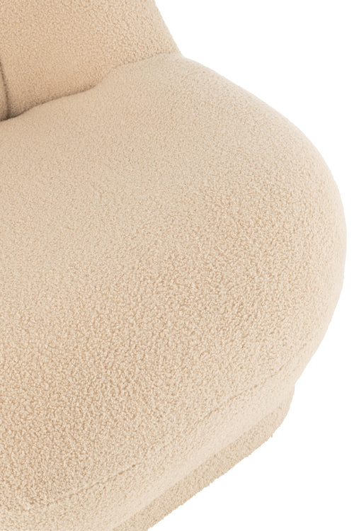 J-Line zetel Teddy Bouclé - textiel - beige