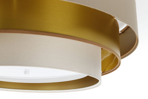 bpskoncept plafondlamp Triniti - beige satijn - goud - Ø 60 cm