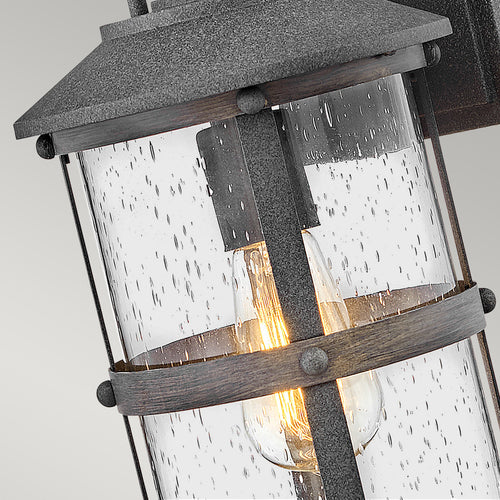 Elstead Hinkley Lakehouse Outdoor Wandlantaarn Verouderd Zink met Drijfhout Grijs, IP44