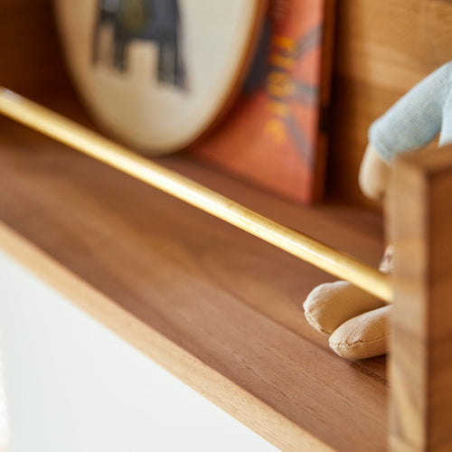 Tikamoon Wandplank voor kinderkamer van massief teakhout 60 cm - Naturel