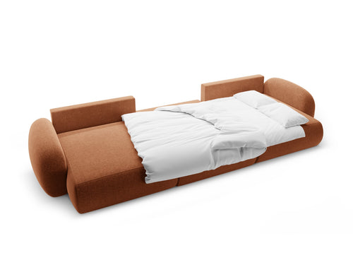 Cosmopolitan Design Converteerbare panoramische bank met opbergdoos Tonale 5-zits, chenille baksteen - 149x362x88cm