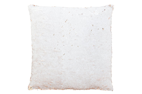 J-Line kussen Omkeerbaar Sequin - katoen/linnen - champagne/wit - vtwonen shop